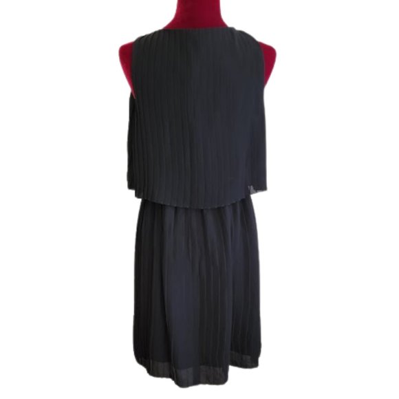 J. Jill Woman's Layered Pleated Knee Length Sleeveless Black Dress SP NEW $129 - Picture 4 of 14
